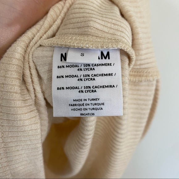 NWT Nadaam Ribbed Lightweight Tank Cashmere Blend Linen Cream Scoop Neck Small - Picture 5 of 6